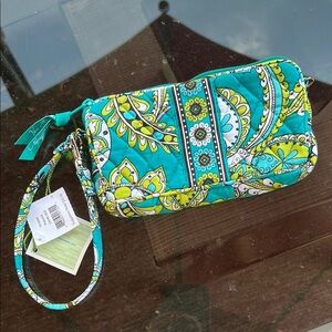 Vera Bradley Blue and Green Quilted Clutch